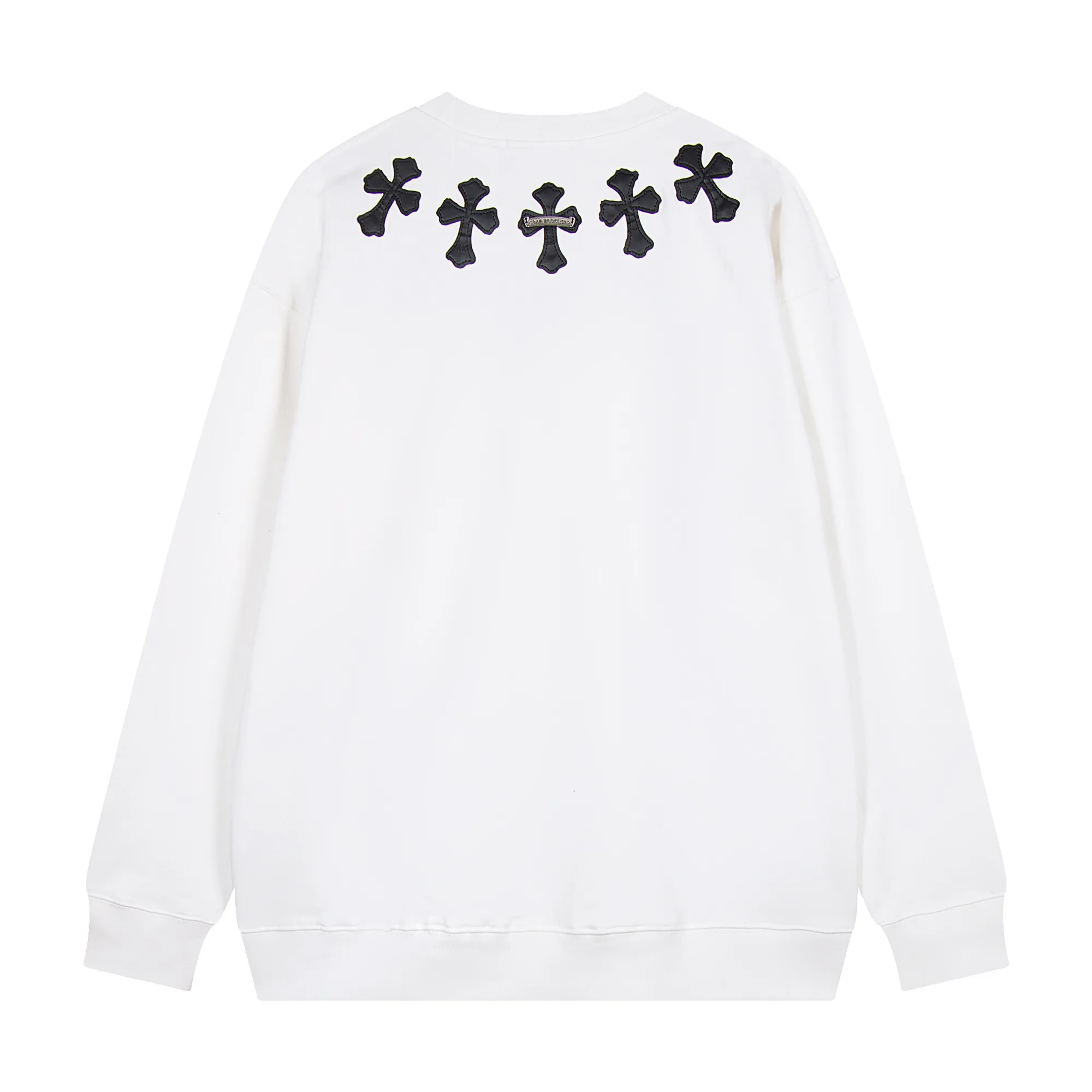 P230 Chrome Hearts Chrome Hearts Leather Cross Metal Logo Sweatshirt Size: SMLXL Color: Black White